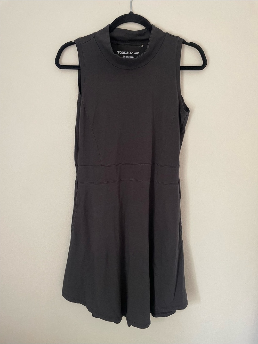 Toad&Co Black Sleeveless Fit-and-Flare Dress Size Medium